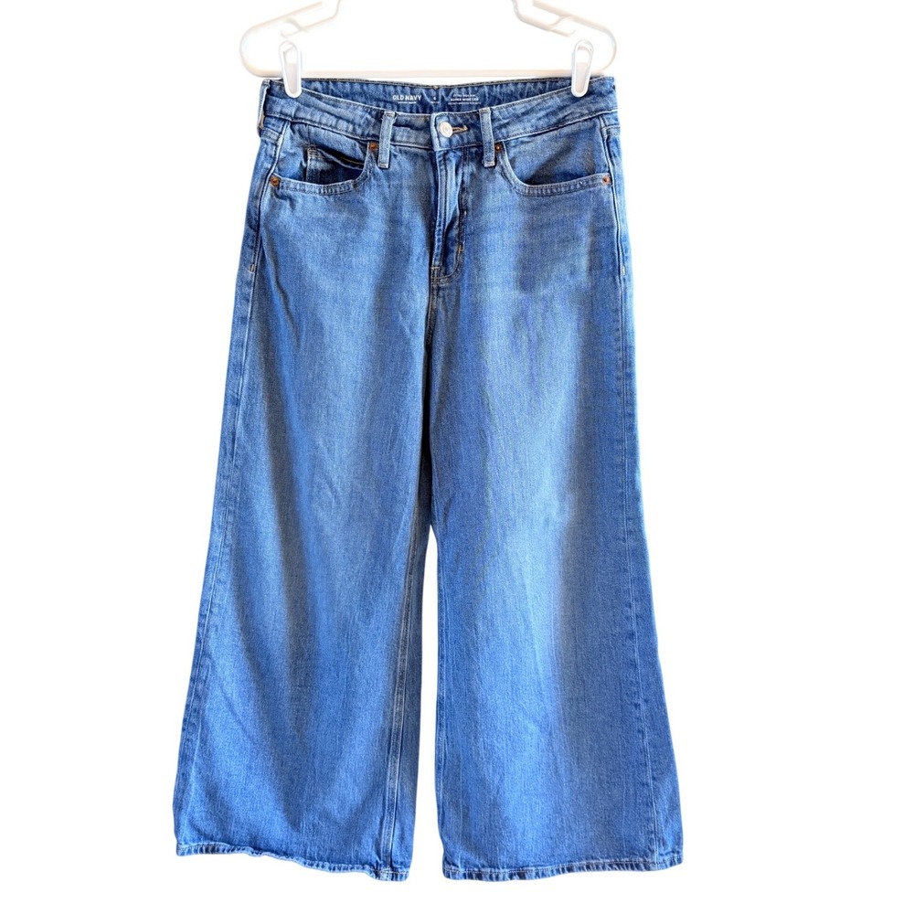Old Navy 6 Petite Extra Wide Leg Jeans Ultra High Rise Medium Blue